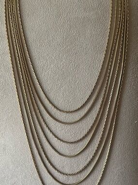 Vintage Winard 12K Gold Filled 7 Strand Necklace mid century  Statement Piece